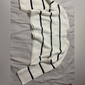 moon & madison White and Black Striped Sweater